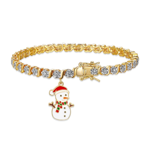 Sarafina Diamond Accent Snowman Charm Bracelet