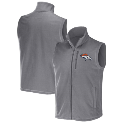 Unbranded Mens NFL x Darius Rucker Collection by Fanatics Gray Denver Broncos Polar Fleece Full-Zip Vest