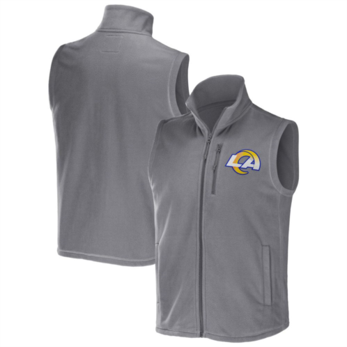 Mens NFL x Darius Rucker Collection by Fanatics Gray Los Angeles Rams Polar Fleece Full-Zip Vest