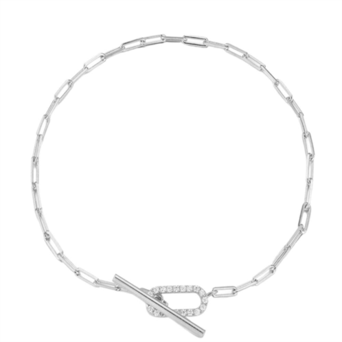 Sunkissed Sterling Sterling Silver Cubic Zirconia Toggle Bracelet