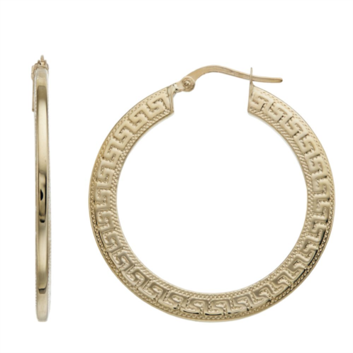 Unbranded 10k Gold Greek Key Design Hoop Earrings