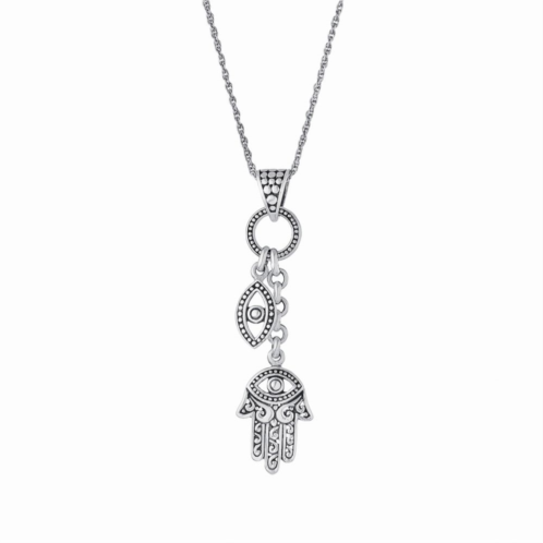 Athra NJ Inc Sterling Silver Hamsa Pendant Chain Necklace