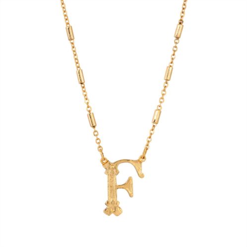 1928 Gold Tone Initial Necklace