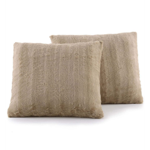 Cheer Collection Set Of 2 Decorative Throw Pillows - Reversible Faux Fur To Microplush 20x20
