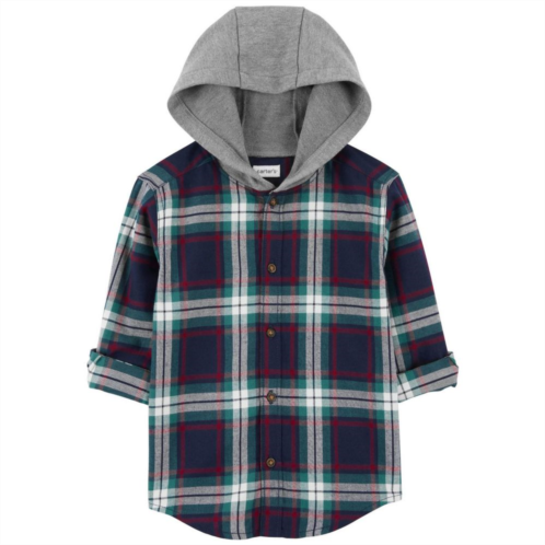 Baby Boy Carters Hooded Flannel Button-Front Shirt
