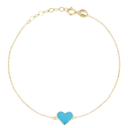 LUMINOR GOLD 14k Gold Enamel Heart Bracelet