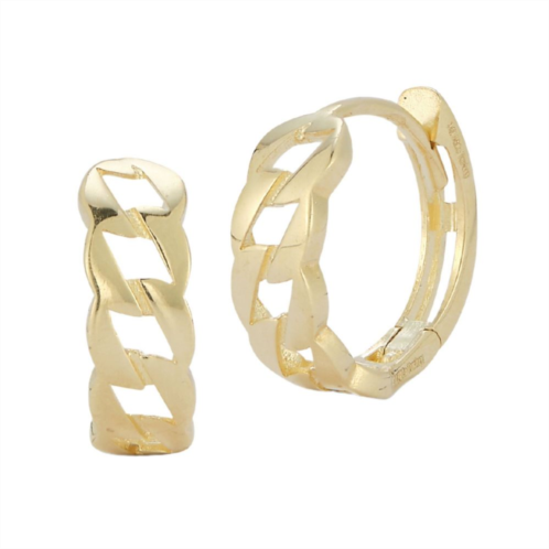 LUMINOR GOLD 14k Gold Curb Huggie Hoop Earrings