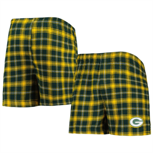 Unbranded Mens Concepts Sport Green/Gold Green Bay Packers Ledger Flannel Boxers