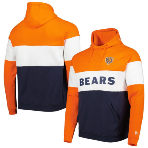 Mens New Era Navy/ Chicago Bears Colorblock Throwback Pullover Hoodie