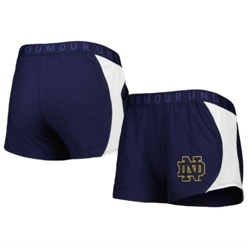 Womens Under Armour Navy/Gold Notre Dame Fighting Irish Game Day Tech Mesh Performance Shorts