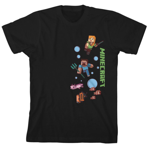 Licensed Character Boys 8-20 Minecraft Art Puff Print Graphic Tee