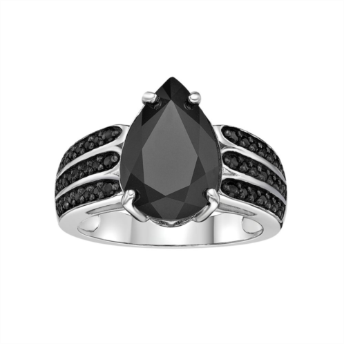 Gemminded Sterling Silver Black Onyx & Black Spinel Ring
