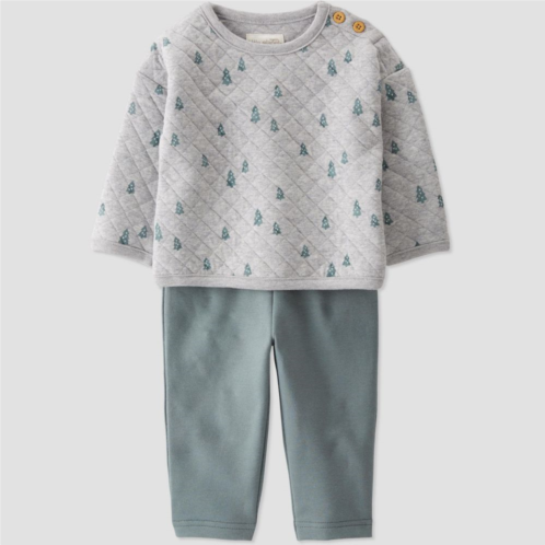 Baby Little Planet by Carters Evergreen Trees Quilted Sweatshirt & Pants 2-Piece Set