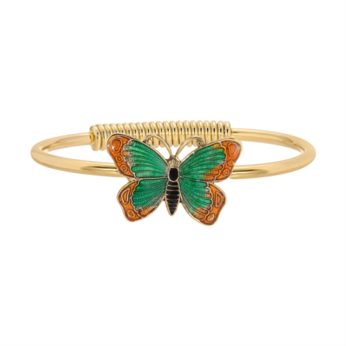 1928 Gold Tone Butterfly Hinge Bracelet