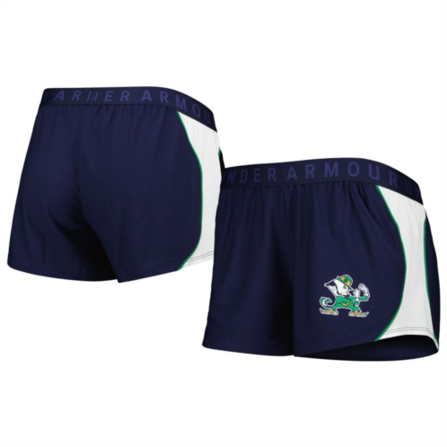 Womens Under Armour Navy/Green Notre Dame Fighting Irish Game Day Tech Mesh Performance Shorts