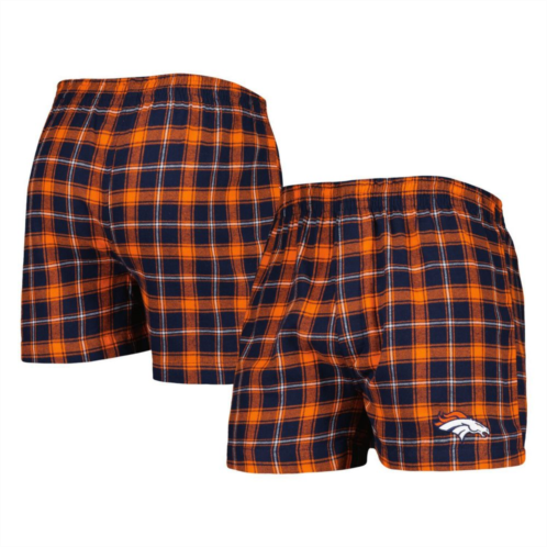 Unbranded Mens Concepts Sport Navy/Orange Denver Broncos Ledger Flannel Boxers