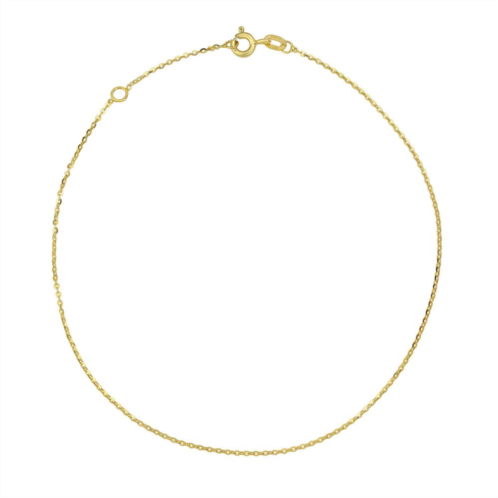 Taylor Grace 10k Gold Diamond Cut Sparkle Rolo Chain Anklet