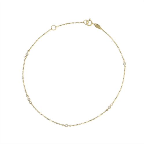 Taylor Grace 10k Gold Cubic Zirconia Station Anklet