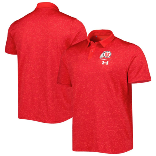 Mens Under Armour Red Utah Utes Static Performance Polo