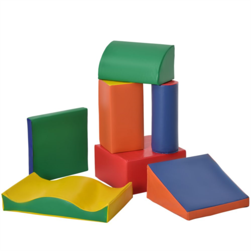 Soozier 7 Piece Soft Play Blocks Kids Climb and Crawl Gym Toy Foam Building and Stacking Blocks Non Toxic Learning Play Set Educational Software Activity Toy Brick Baby Soft Climbi