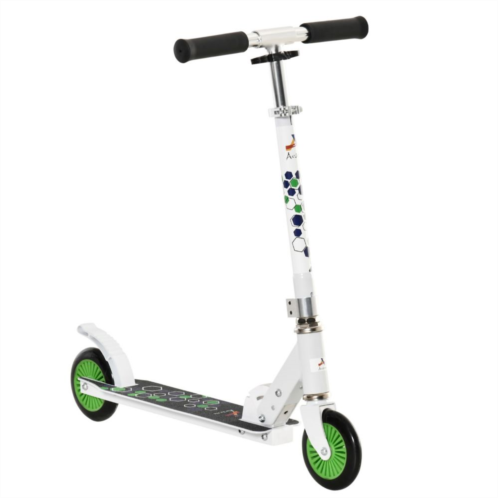 Aosom Youth Kick Scooter One-click Foldable Height Adjustable Ride On Toy With Brake