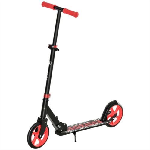Soozier Foldable Kick Scooter W/ Adjustable Handlebars And Rear Wheel Brake For 12+