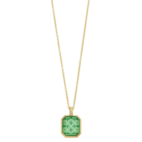 SIRI USA by TJM Octagon Cut Green Agate Pendant Necklace