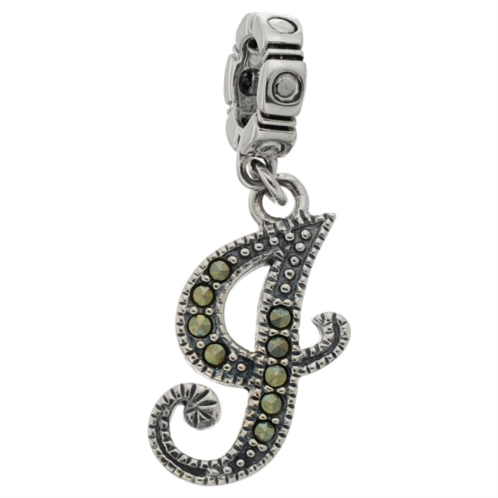 Lavish by TJM Sterling Silver Marcasite Initial I Charm