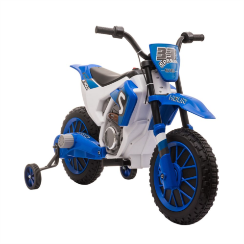 Aosom 12v Ride On Dirt Bike Electric Off Road Motorcycle Toy With Training Wheels