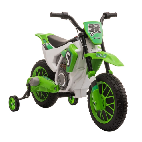 Aosom 12v Ride On Dirt Bike Electric Off Road Motorcycle Toy With Training Wheels