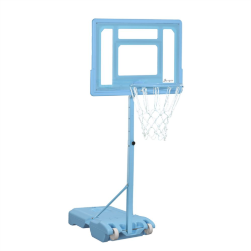 Soozier Pool Side Portable Basketball Hoop System Stand Goal with Height Adjustable 3FT 4FT 32 Backboard