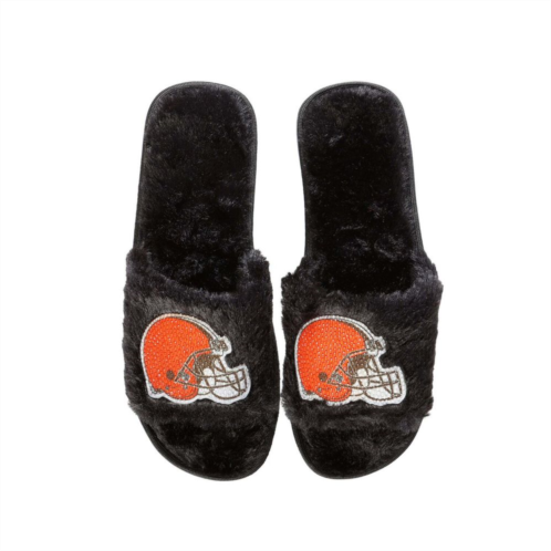 Unbranded Womens FOCO Black Cleveland Browns Rhinestone Fuzzy Slippers