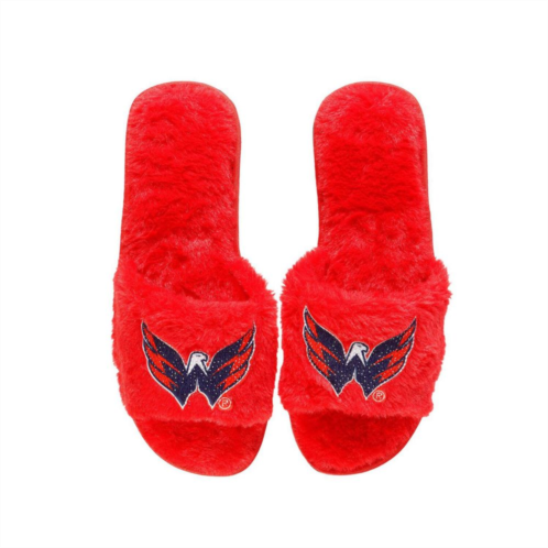 Unbranded Womens FOCO Red Washington Capitals Rhinestone Fuzzy Slippers