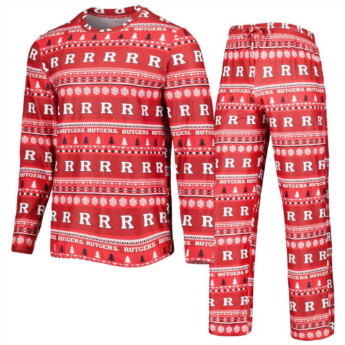 Unbranded Mens Concepts Sport Scarlet Rutgers Scarlet Knights Swivel Long Sleeve T-Shirt & Pants Sleep Set