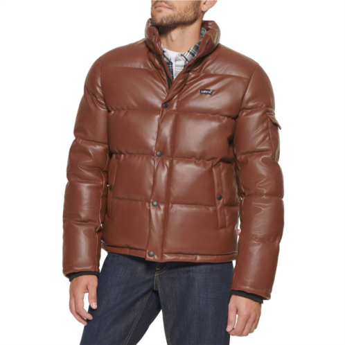Mens Levis Faux-Leather Fashion Puffer Jacket