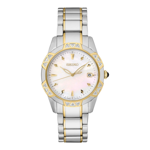 Seiko Two Tone Mother-of-Pearl Dial Bracelet Watch - SKK728