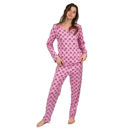 Leveret Womens Two Piece Cotton Loose Fit Pajamas Flower Pot
