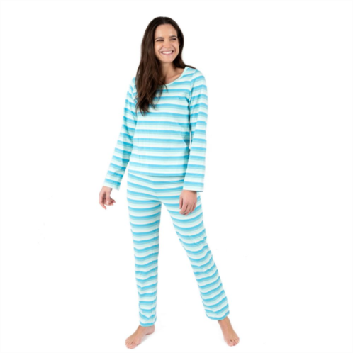 Leveret Womens Two Piece Cotton Loose Fit Striped Pajamas