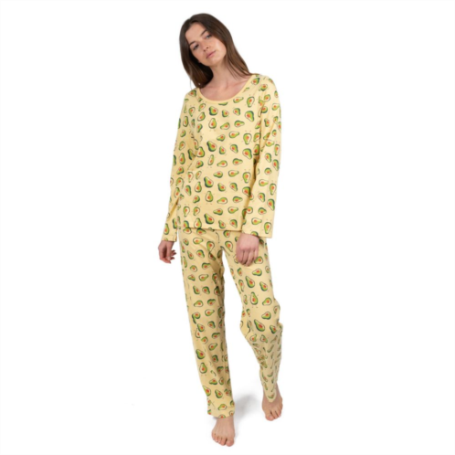 Leveret Womens Two Piece Cotton Loose Fit Pajamas Avocado