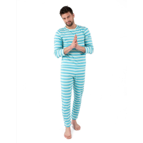 Leveret Mens Two Piece Cotton Loose Fit Pajamas Orca Stripes