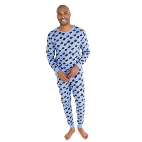 Leveret Mens Two Piece Cotton Pajamas Bunny Blue