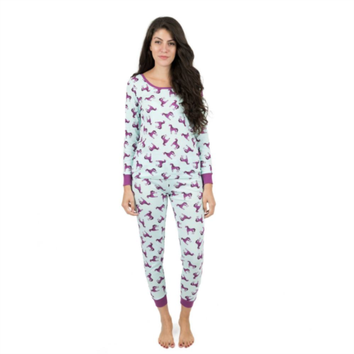 Leveret Womens Two Piece Cotton Pajamas Unicorn