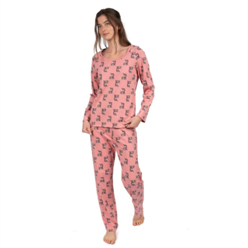 Leveret Womens Two Piece Cotton Loose Fit Pajamas Koala Pink