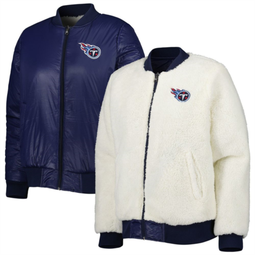Womens G-III 4Her by Carl Banks Oatmeal/Navy Tennessee Titans Switchback Reversible Full-Zip Jacket