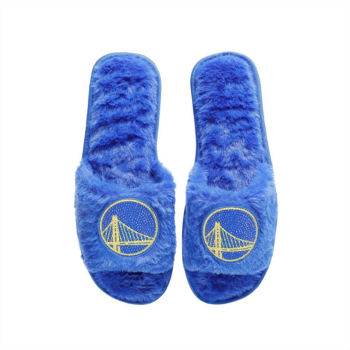 Unbranded Womens FOCO Royal Golden State Warriors Rhinestone Fuzzy Slippers