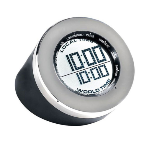 Seth Thomas World Time Multifunction Clock in Black and Silver