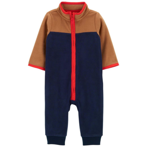 Baby Boy Carters Colorblock Zip-Up Fleece Jumpsuit
