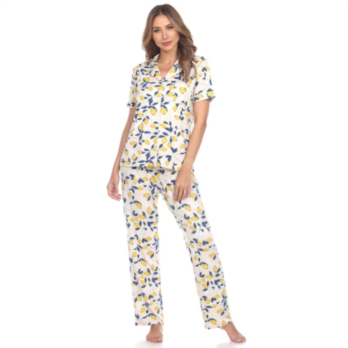 WM Fashion Womens Tropical Print Pajama Set