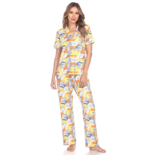 WM Fashion Womens Tropical Print Pajama Set