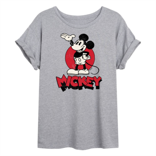 Disneys Mickey Mouse Juniors Flowy Graphic Tee